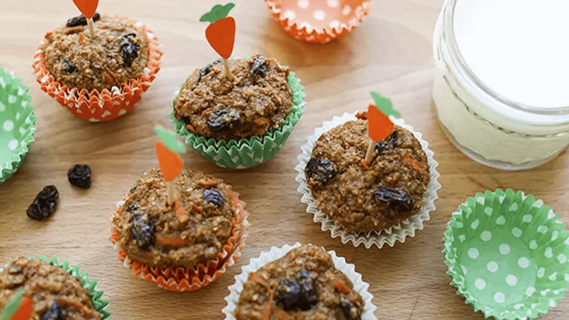 Muffins de salvado y zanahoria