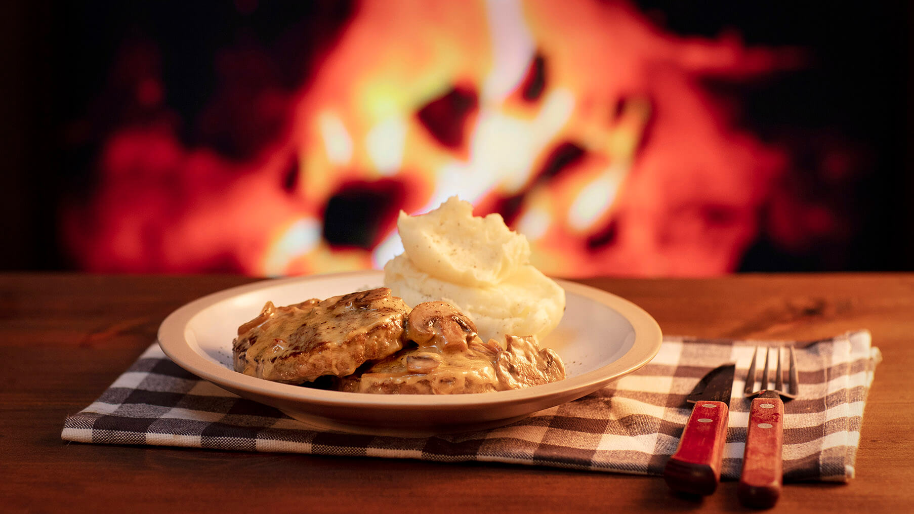 Hamburguesas en Salsa de Hongos