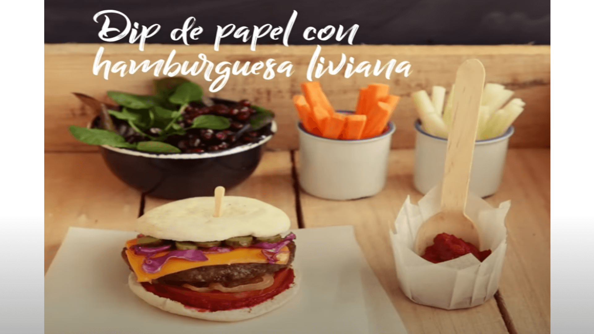 Dip de papel con Hamburguesa liviana