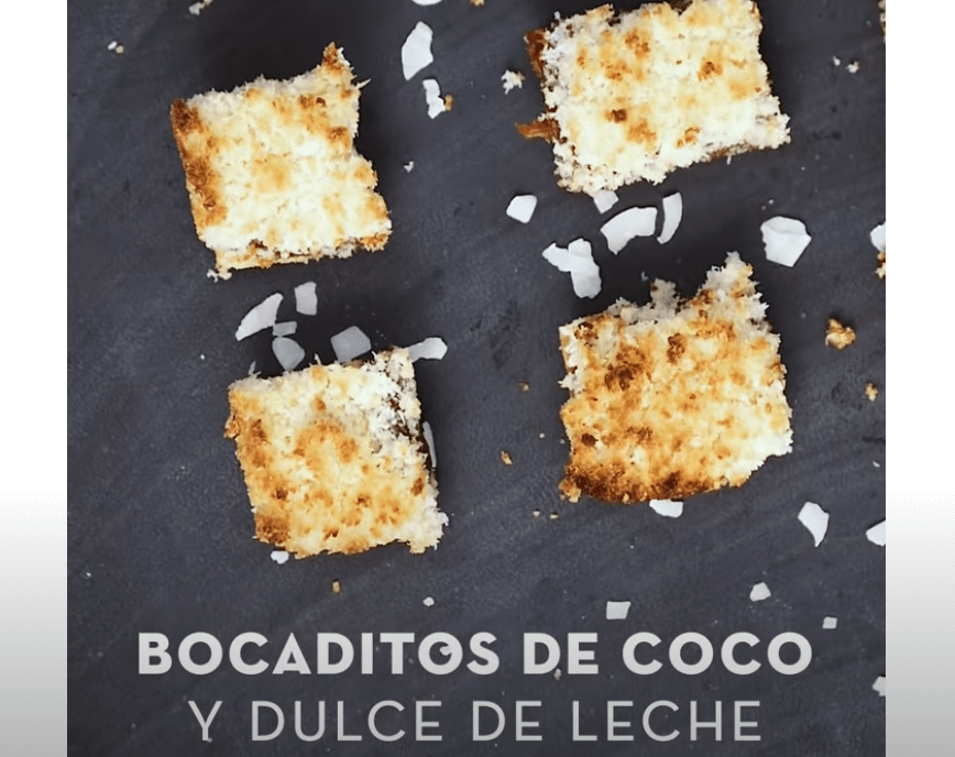 Bocaditos de coco y dulce de leche