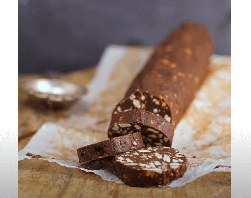 Salchichón de chocolate con dulce de leche